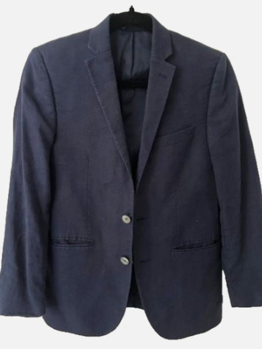 Lauren Ralph Lauren 100% Linen Blue Blazer Women Sz 4 Boys Sz 14 Two Button